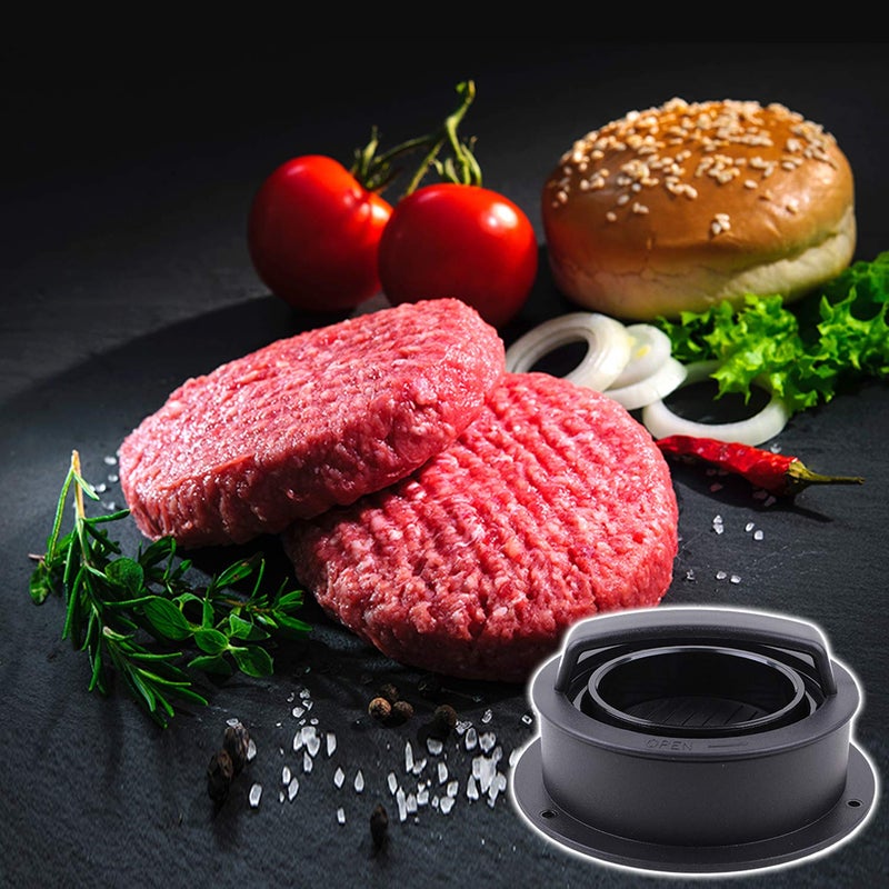 EPPARN Burger Press, Hamburger Press Patty Maker With 100Pcs Hamburger Patty Paper, 3 in 1 Non Stick Patty Mold for Stuffed Burgers, Sliders, Veggie Beef Burger, Kitchen Barbecue Tool Grilling Accessories - Image 5